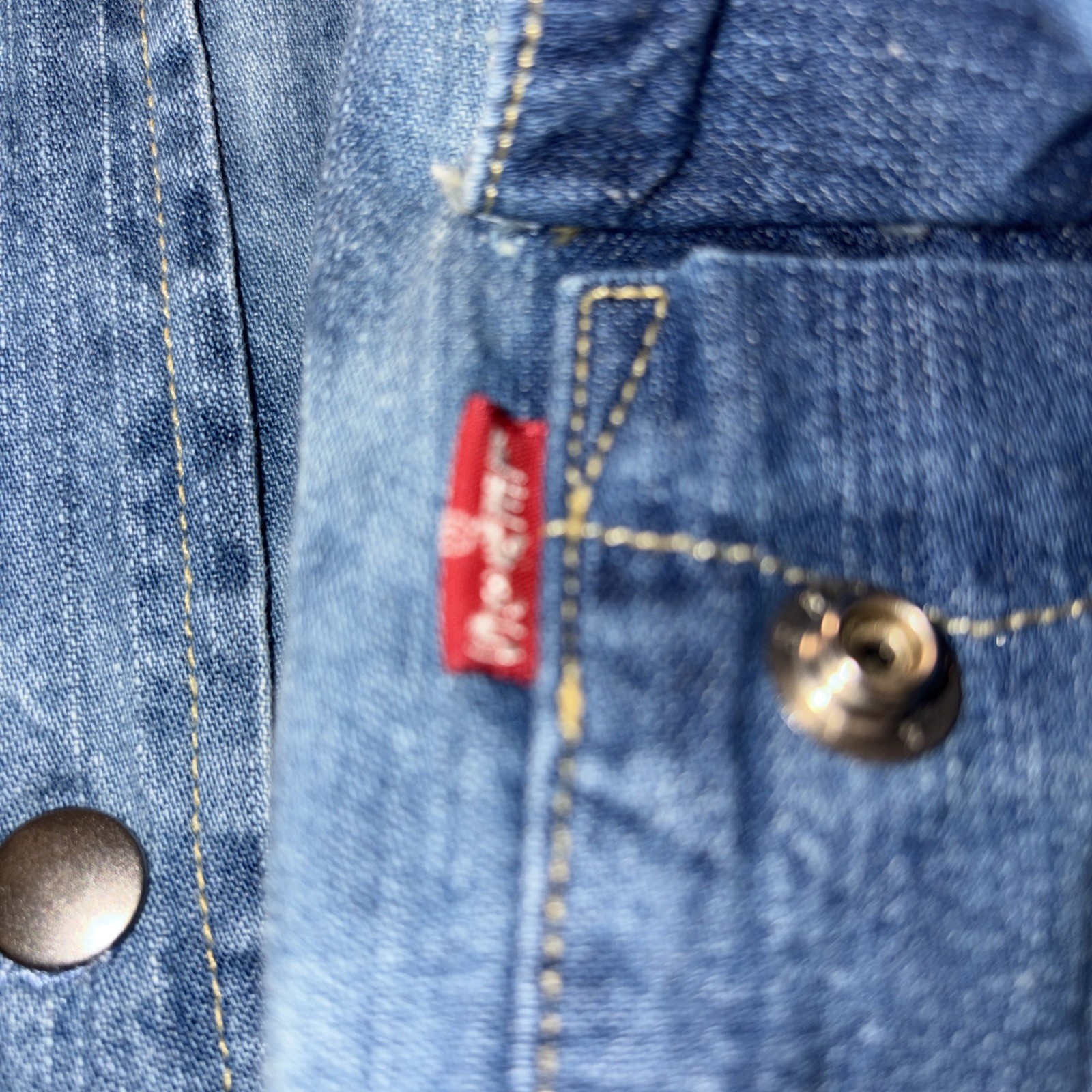 RARE Levi's Vintage Clothing Sawtooth Western Shirt MenSz L LVC Distressed Denim gallery
