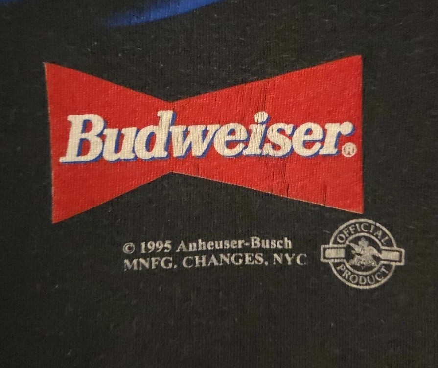 Vintage Bud-weis-er T-Shirt-Adult Lg-Double Side-Single Stitch 1995 Flawless gallery