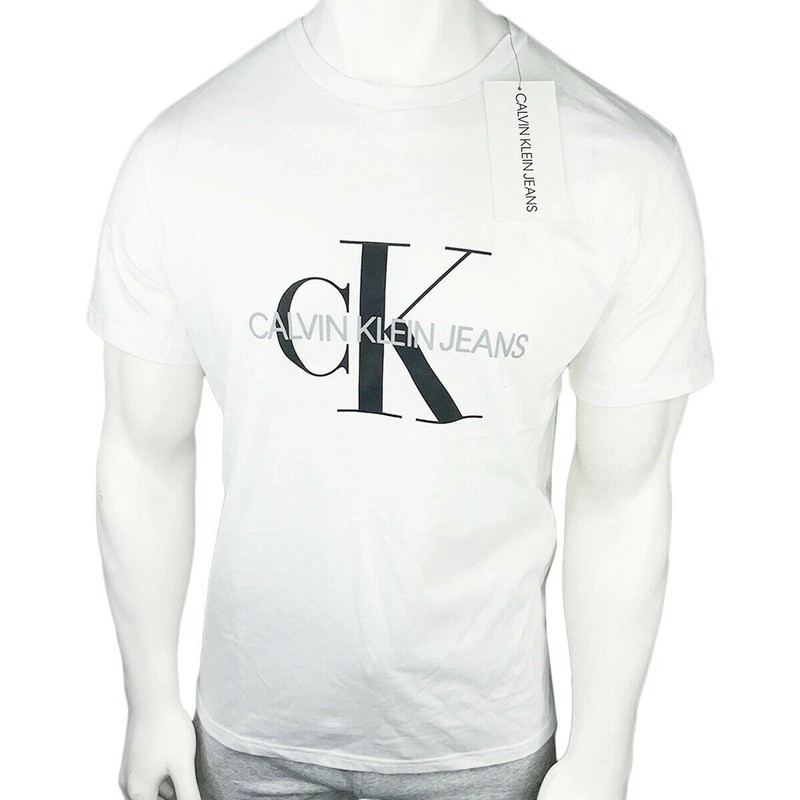 MSRP $54.99 NWT CALVIN KLEIN MENS WHITE CREW NECK SHORT SLEEVE T-SHIRT SIZE L XL