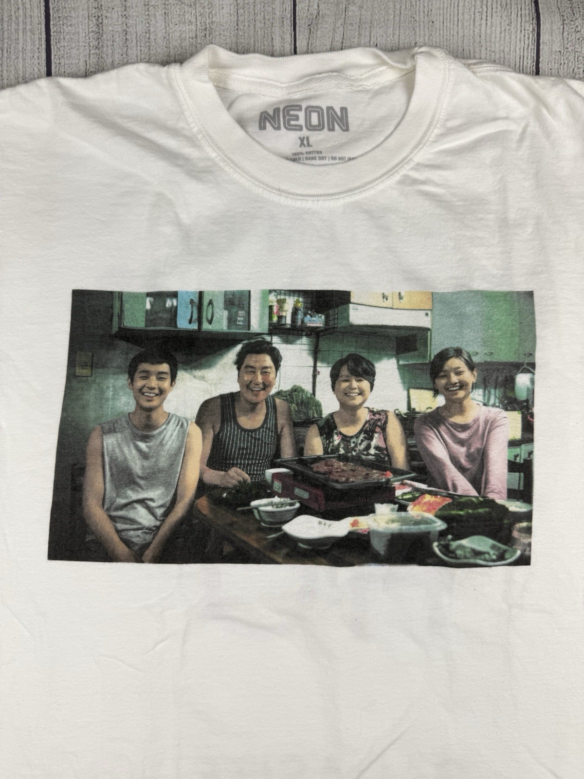 VGC! Official PARASITE Movie T-Shirt Neon Films Bong Joon Ho Sz XL gallery