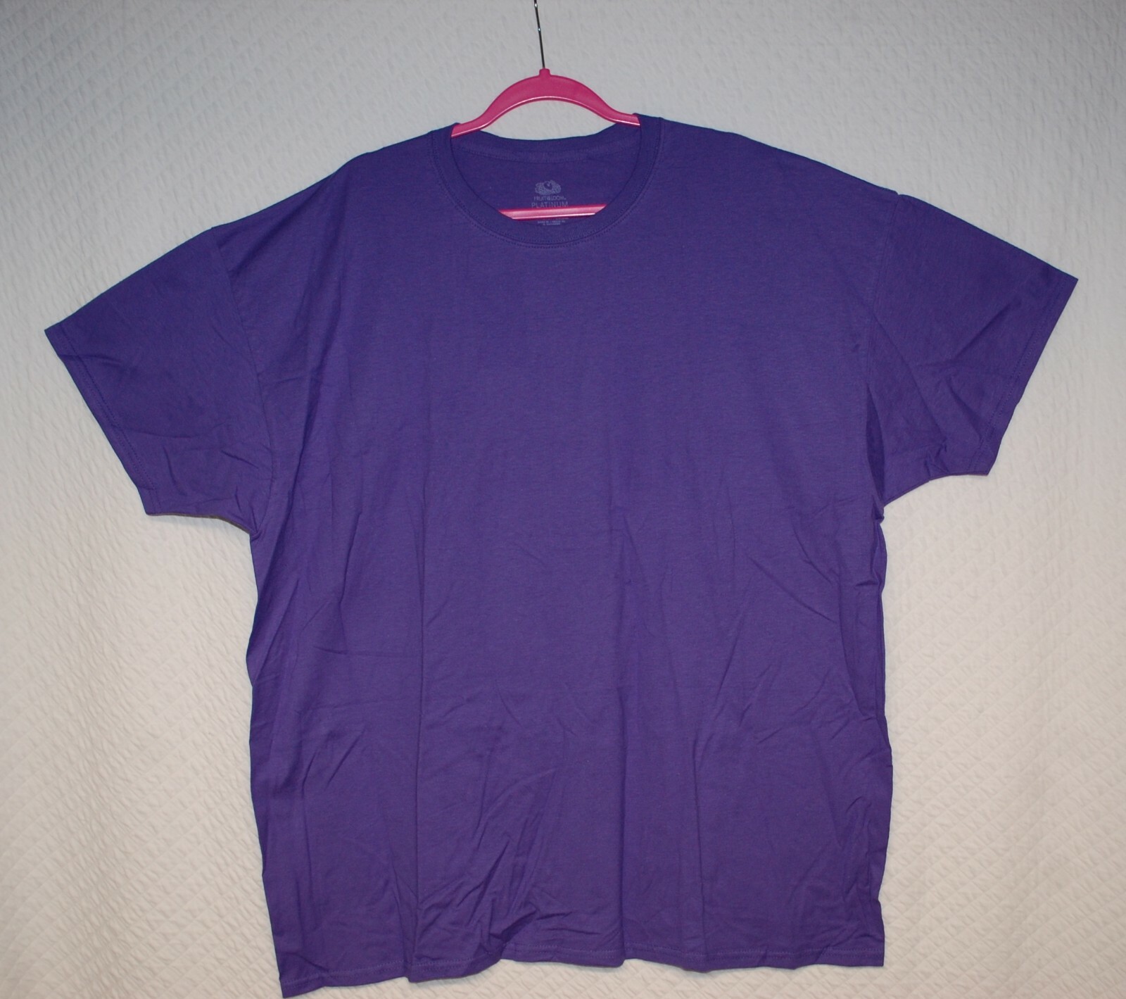 Mens PURPLE S/S T-SHIRT Crew Neck FRUIT OF THE LOOM Size 2X 3X 4X