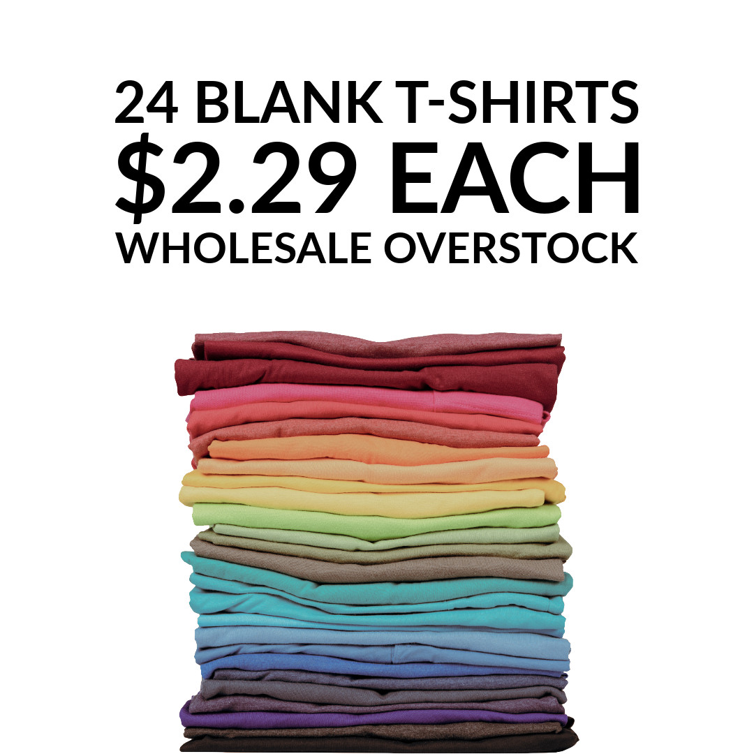 24 Blank T-Shirts Wholesale Bulk $2.29 Each Print Ready HTV DTF gallery