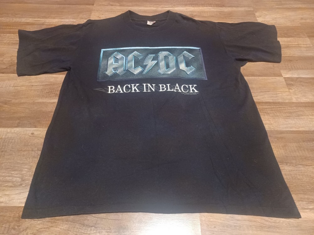 Vintage 90’s 1991 AC/DC Double-Sided Back In Black Tour Concert Band T-Shirt XL