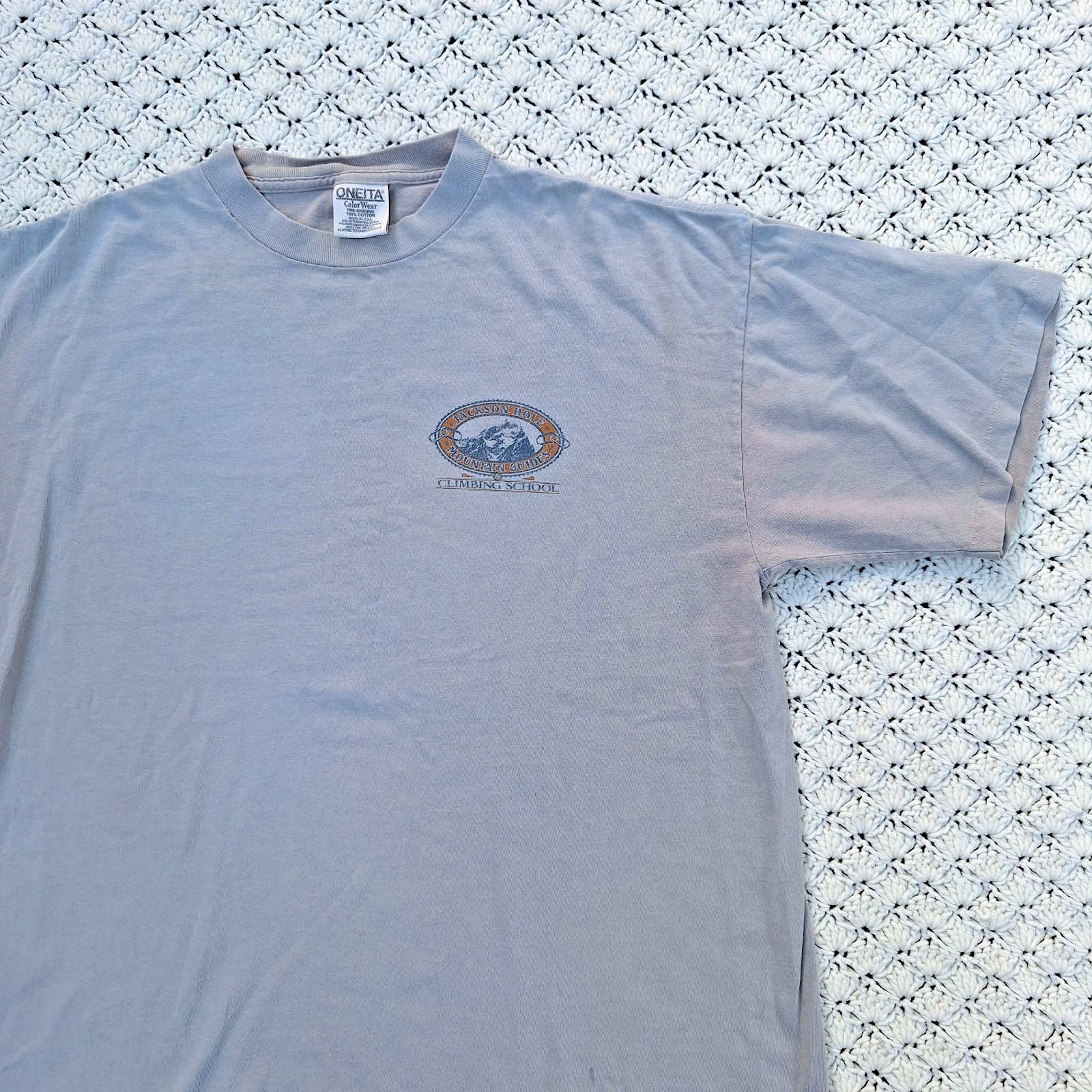 Vtg Jackson Hole Mountain Guides Training School Graphic Outdoor T Shirt – XL