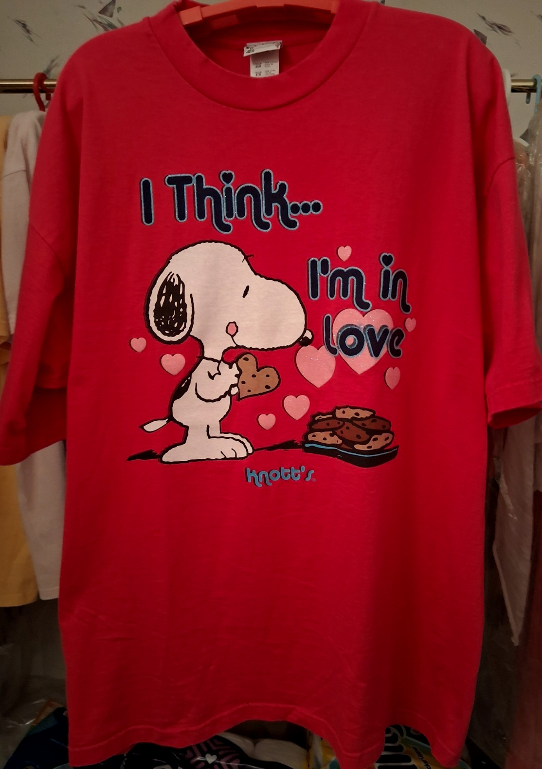 Knott’s Berry Farm SNOOPY w/ cookies “I Think I’m in Love” 3XL shirt/sleepshirt