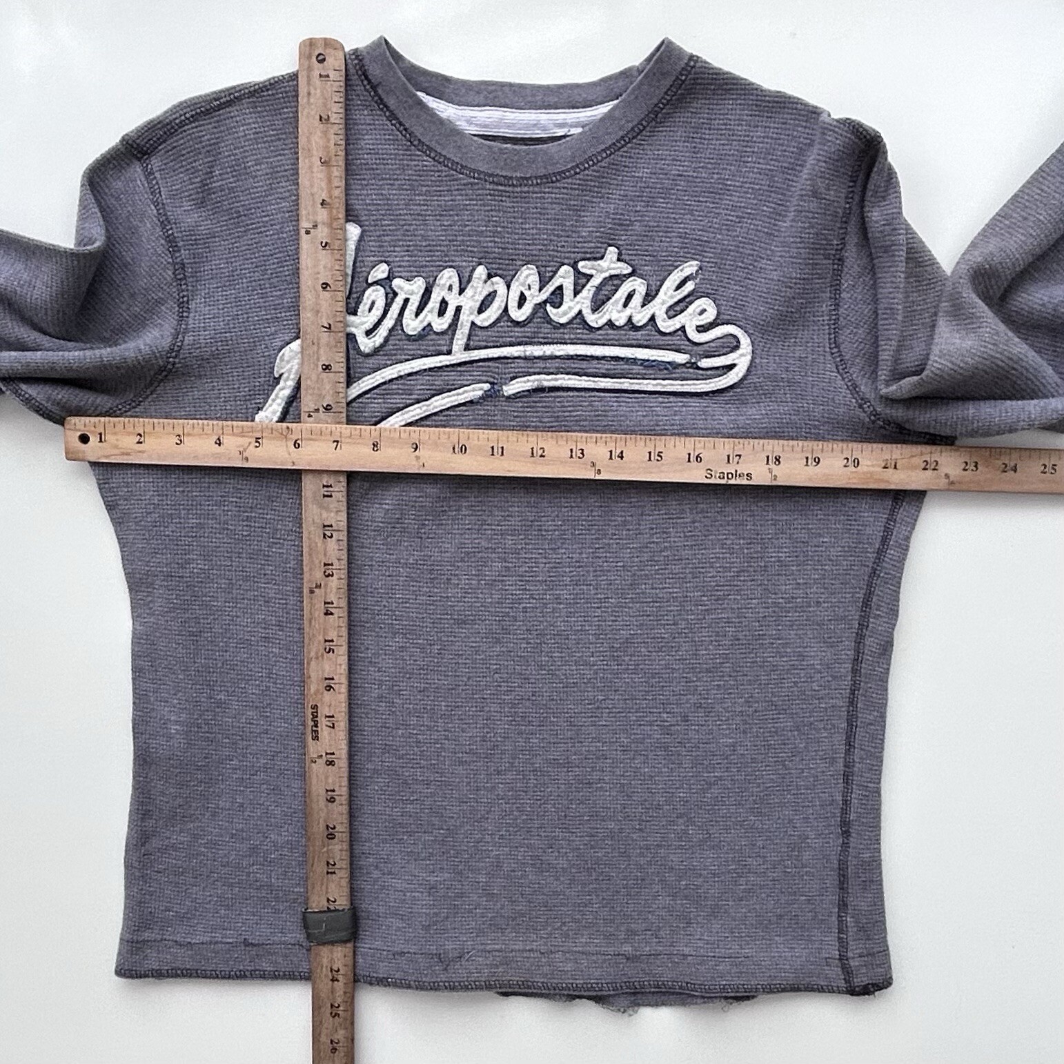 Vintage Y2K Aeropostale Thermal Waffle Knit Embroidered Logo Size Men’s Large gallery