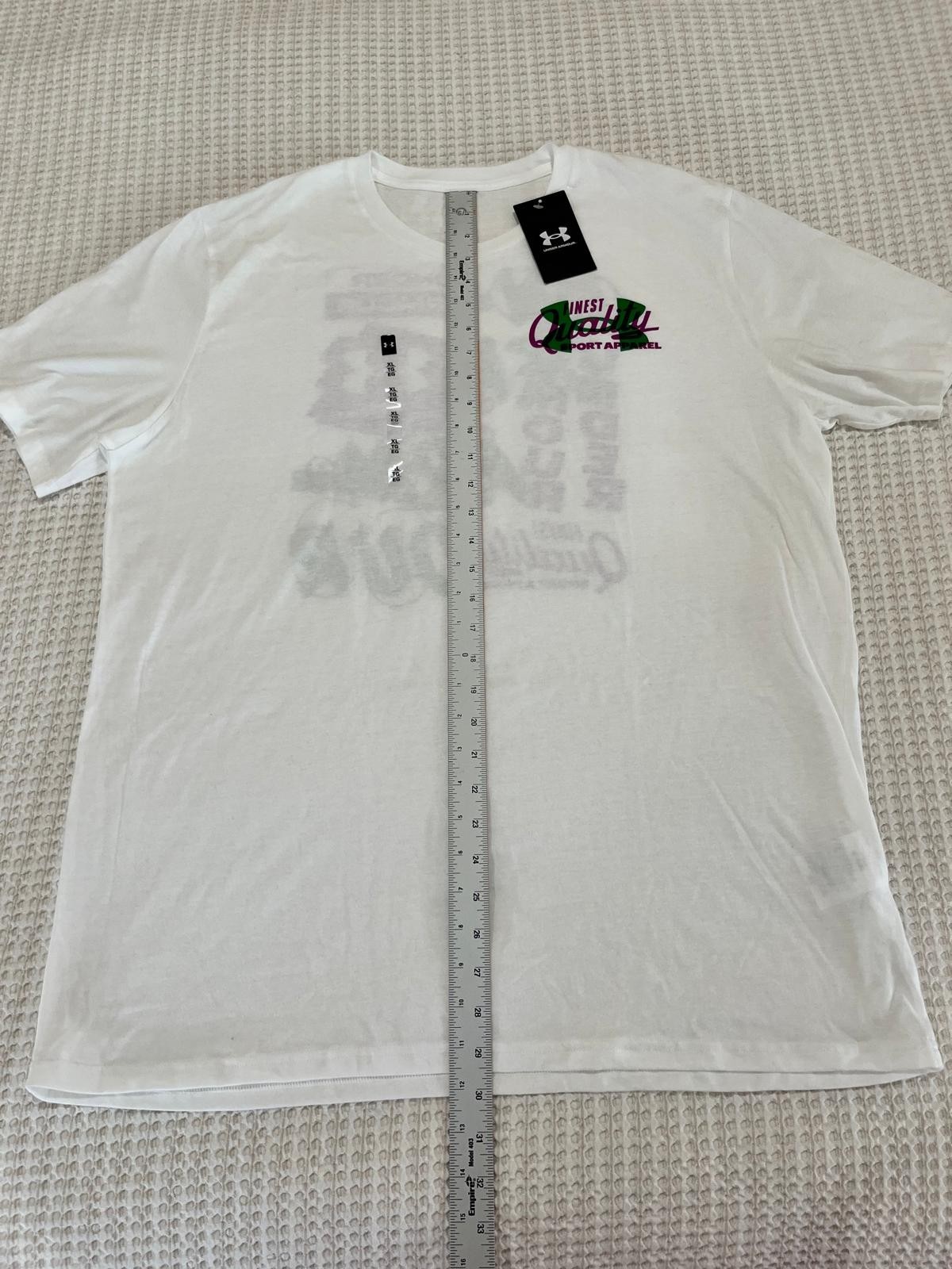Under Armour Men's Extra Large XL Vintage Type T-Shirt White Loose NWT gallery