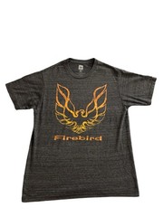 Pontiac Firebird T Shirt Medium Gray Orange Phoenix Graphic Tee GM