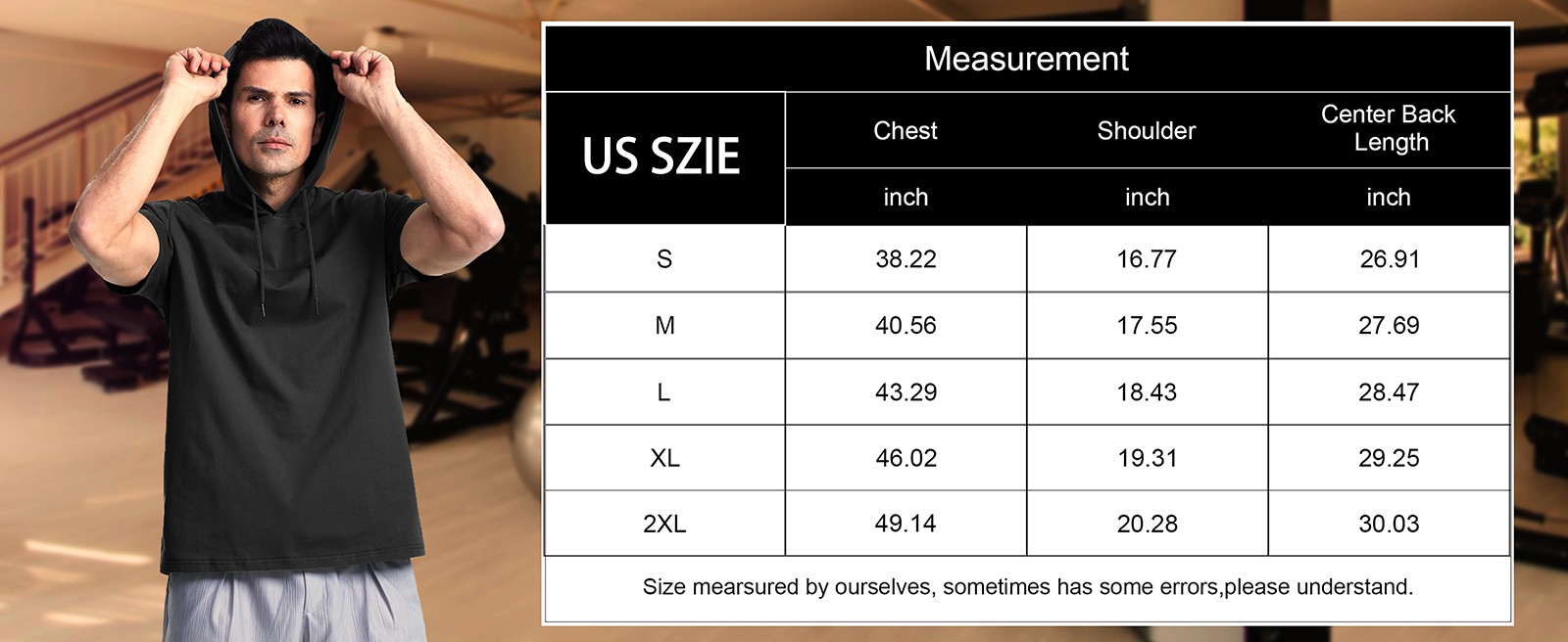 Men's Short Sleeve Hoodies Cotton Summer Sweatshirt Breathable Workout Shirts US gallery