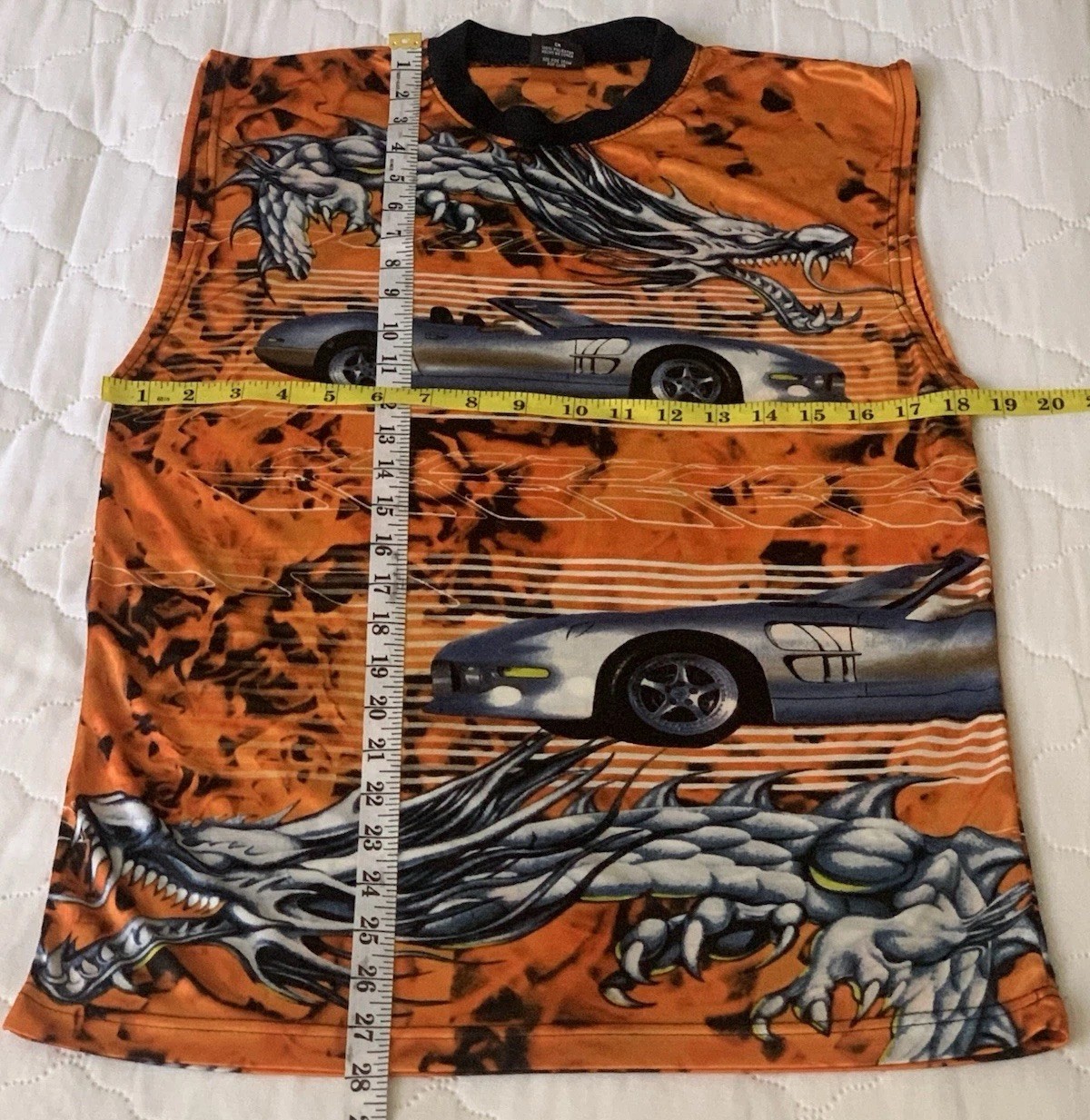 No Boundaries Tank Top Mens S Red Dragon Honda Car Sheer Transparent Y2K Rare Vg gallery