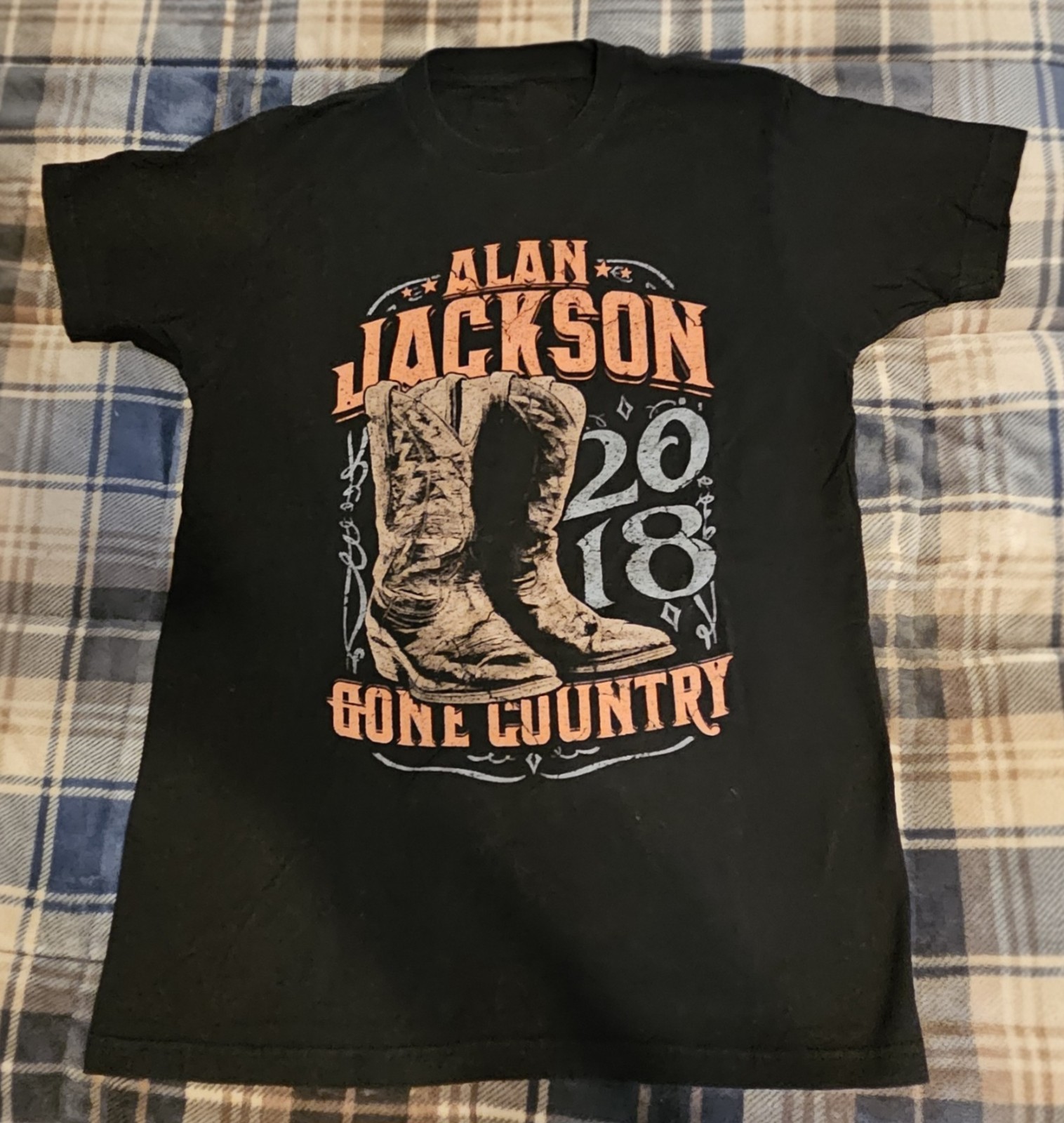 Alan Jackson Gone Country 2018 Tour Graphic T-Shirt M Black Country Music Tee