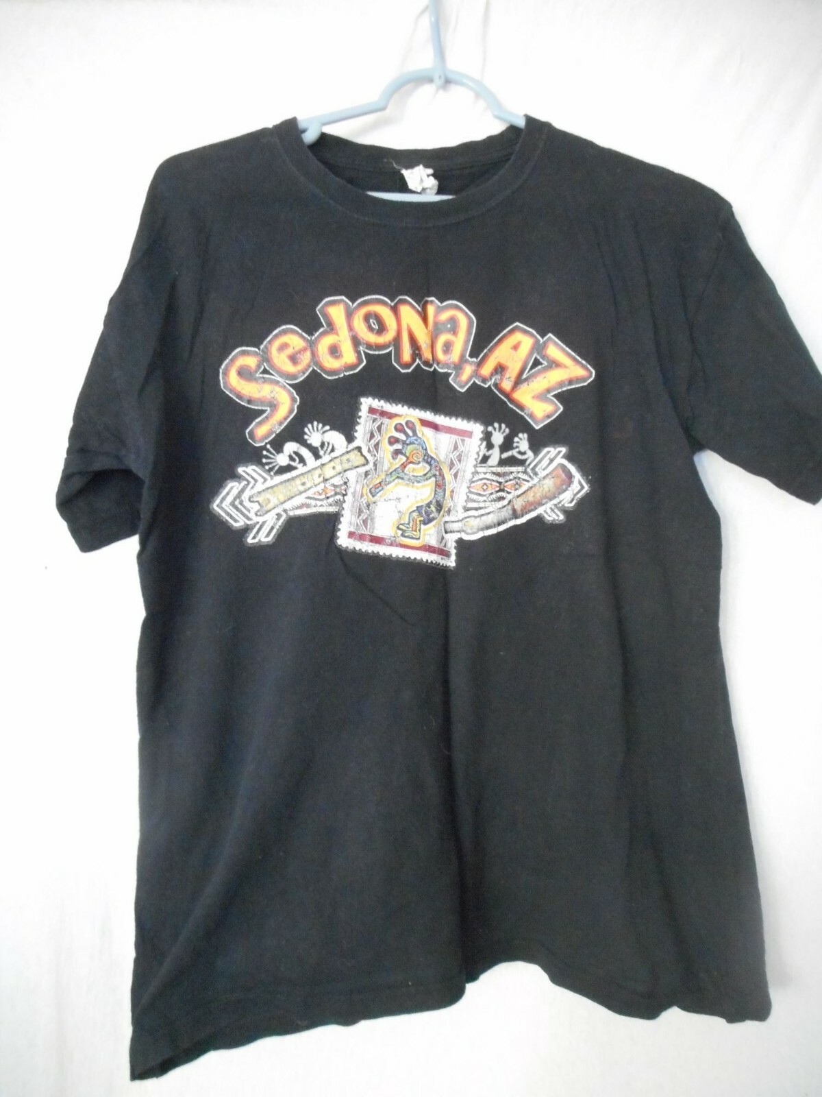 Sedona AZ Kokopeli Unisex Black Sz M short Sleeve T-shirt by Keya