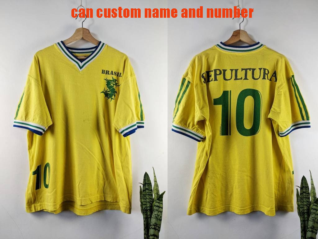 Vintage Sepultura 1996 Brasil 10 V-Neck Jersey For Fan Special Men Tee TD1376 gallery