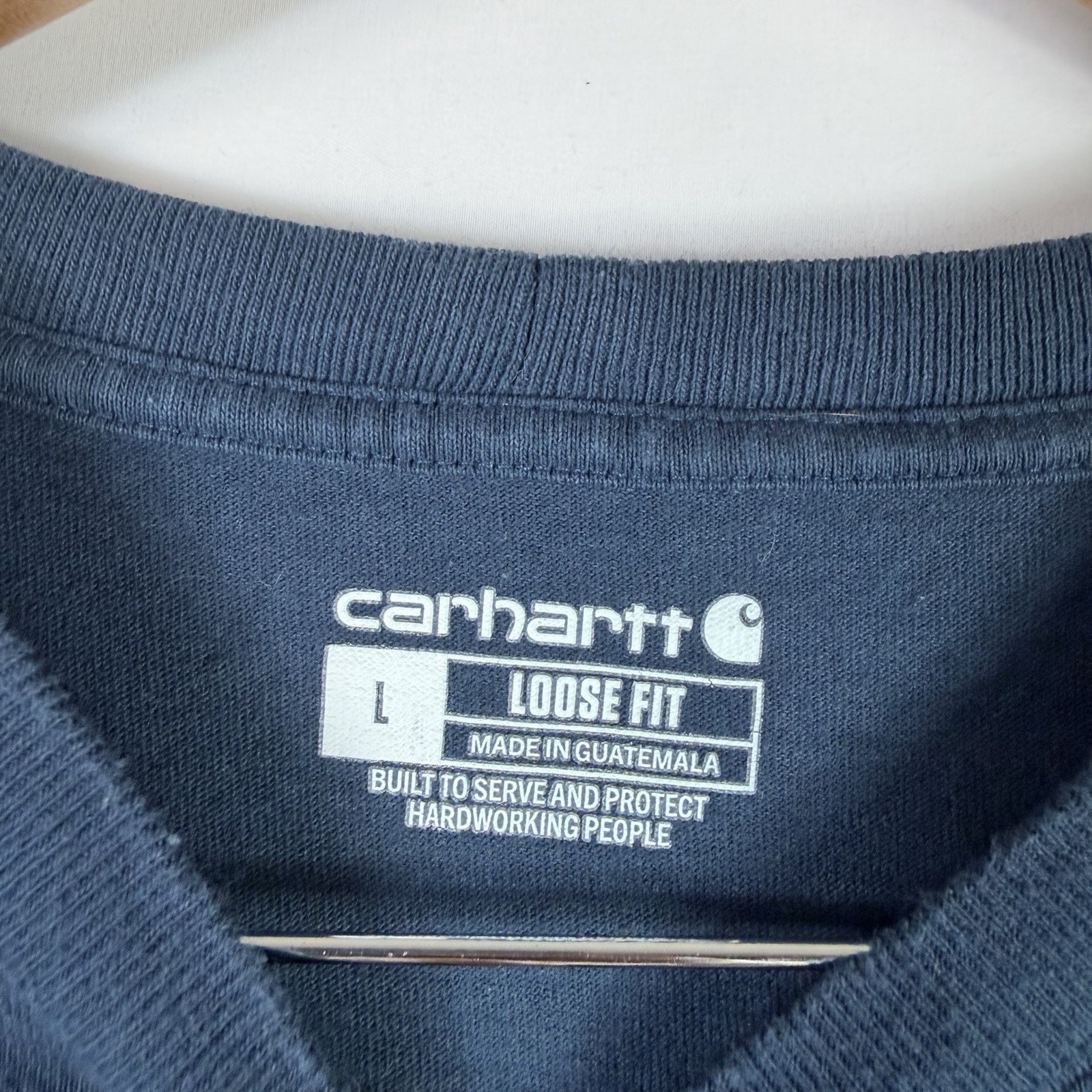 Carhartt T-Shirt Men's L Loose Fit Blue Short Sleeve Pocket Tee 100% Cotton gallery