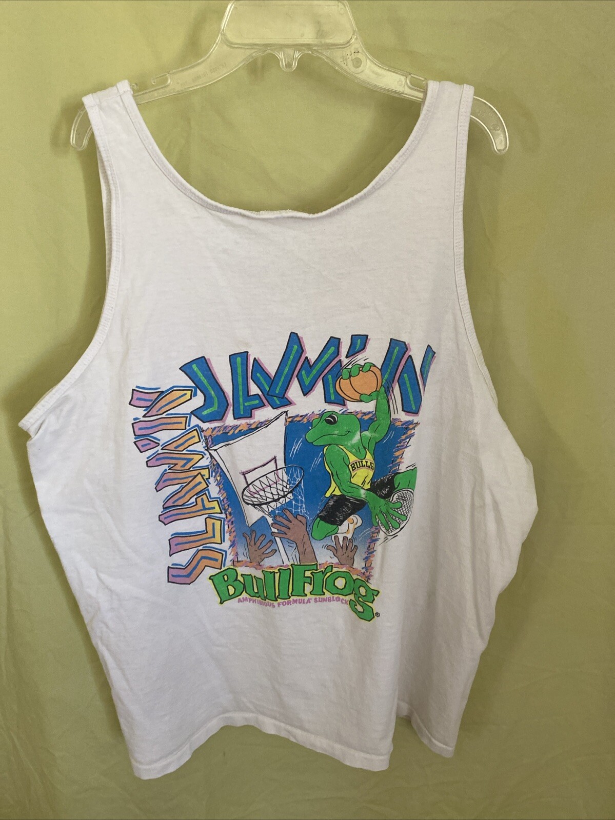 Vintage Single Stitch Bullfrog Basketball Graphic Tank Top Shirt Size Measured gallery