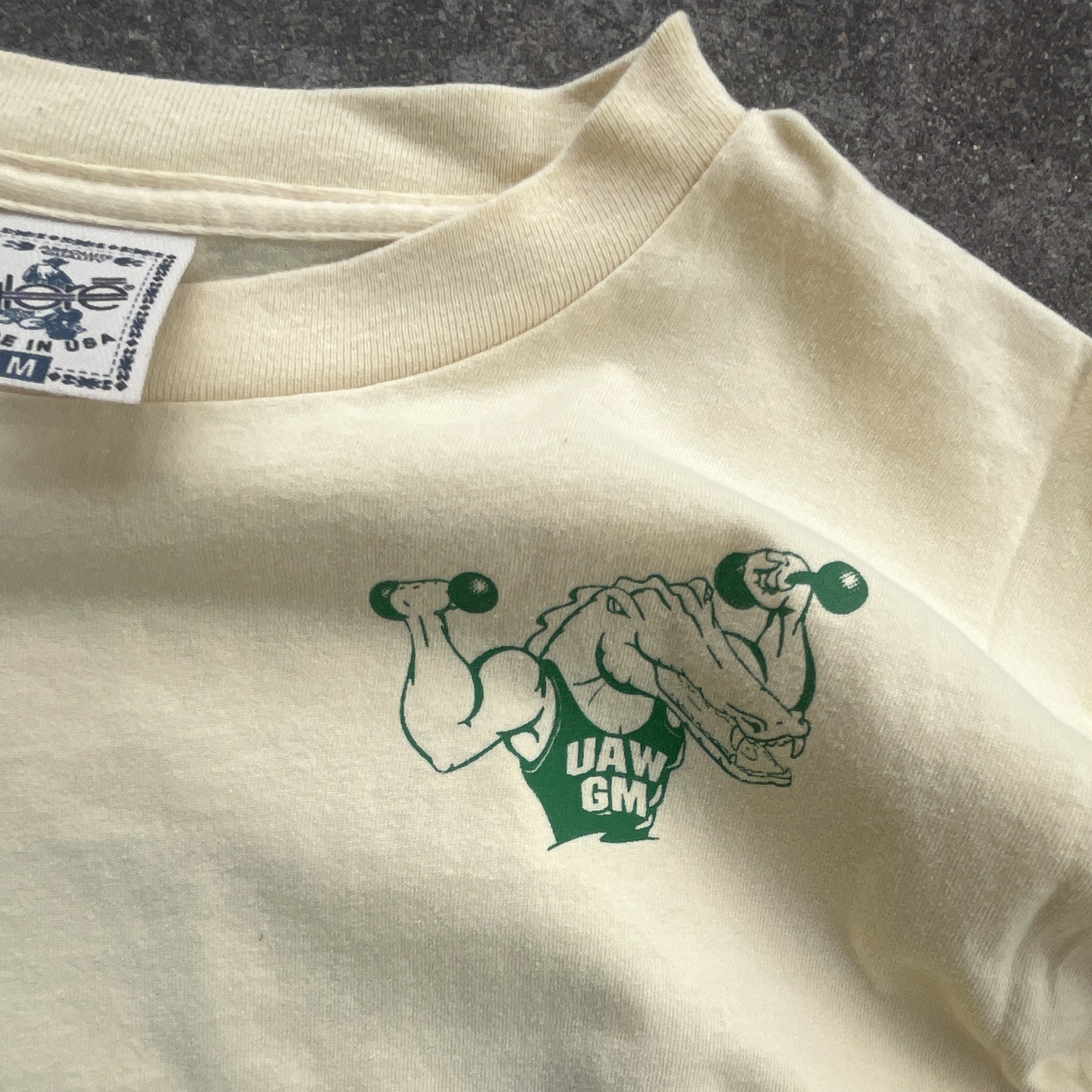 Vintage Weight Men's Graphic Tee Lot UAW-GM Fitness/Reptile M XL made in USA gallery