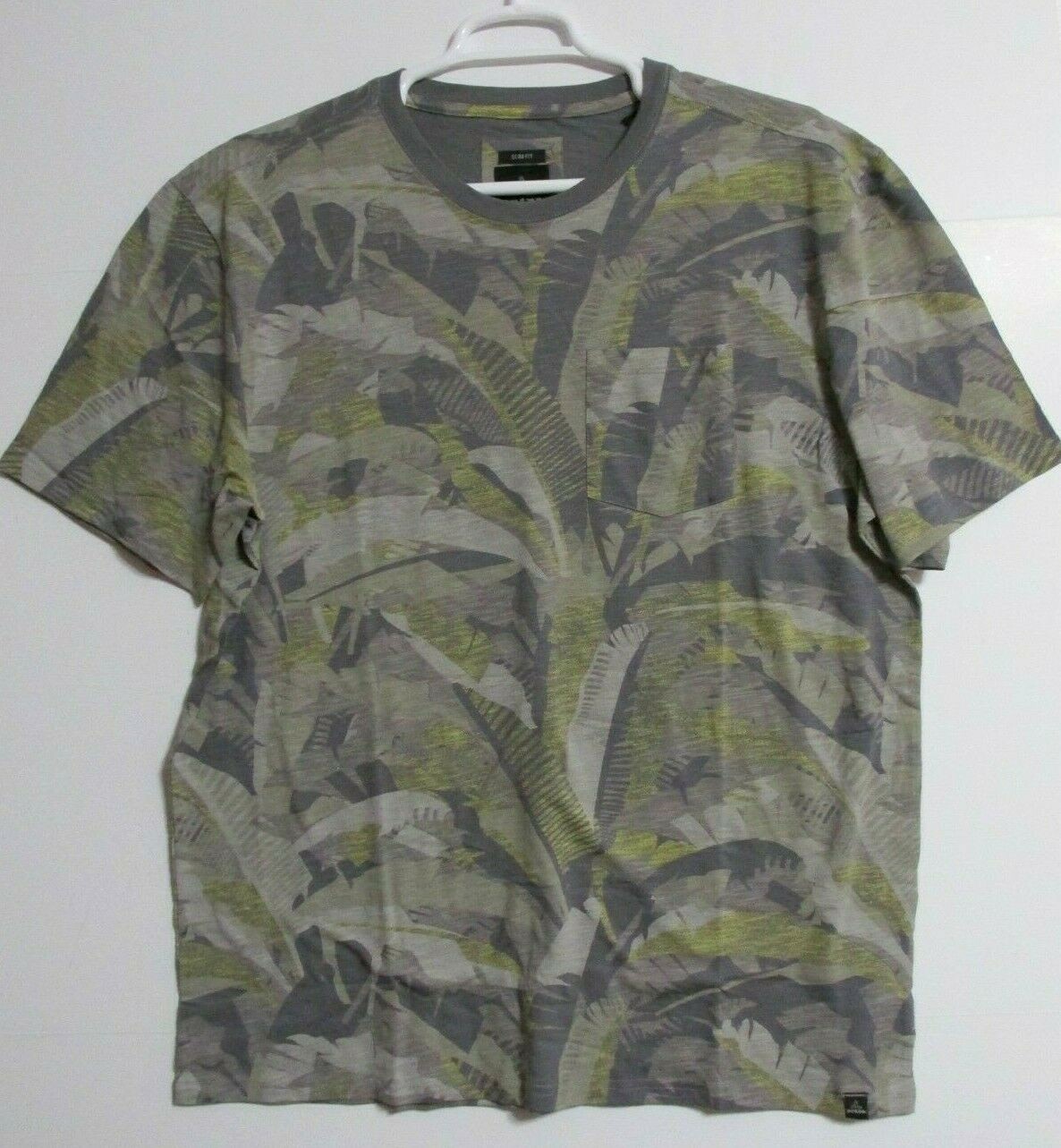 Men's prAna Slim Fit Auxi Crew Ashy Palm One Pocket T-shirt Size XXL gallery