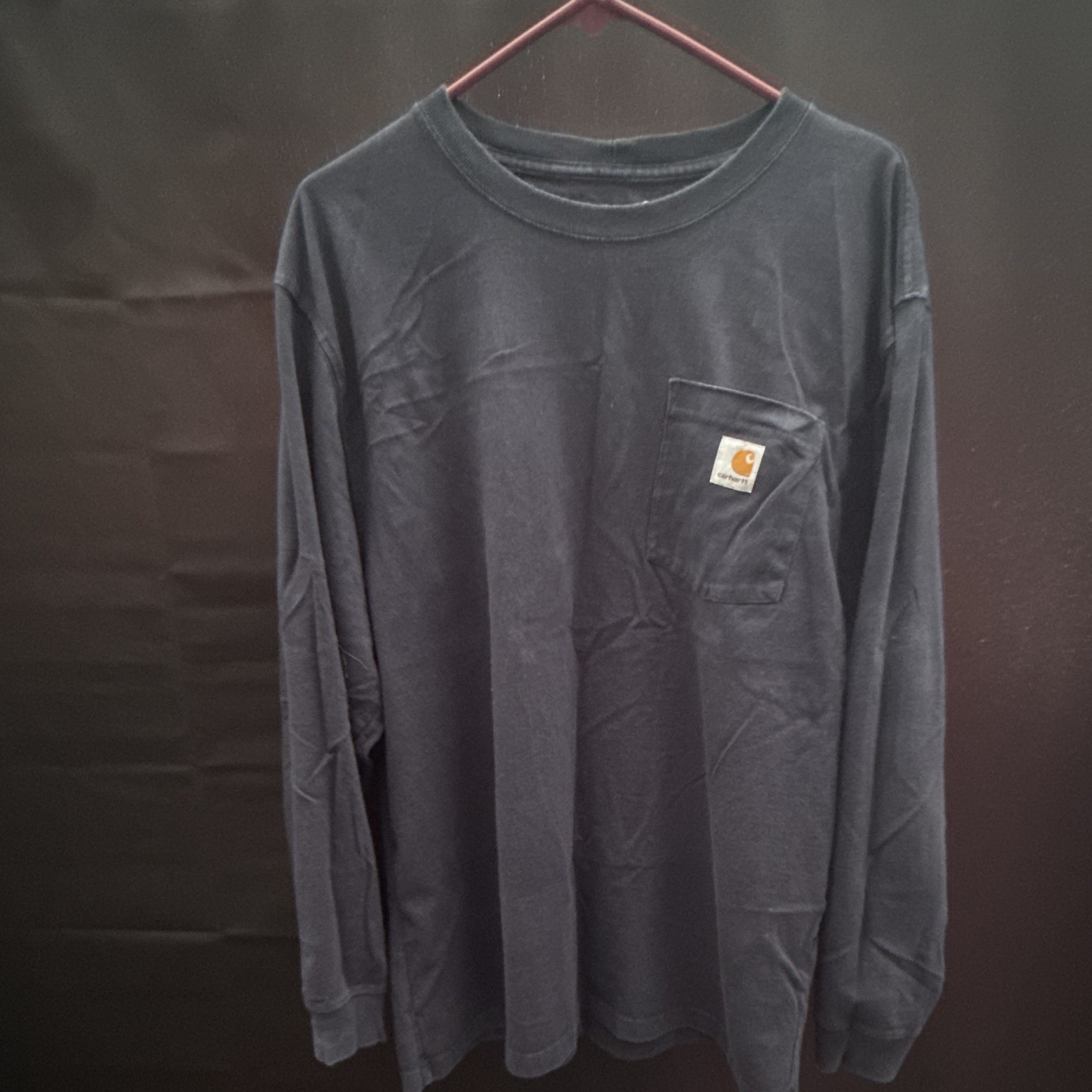Carhartt K126 Loose Fit Pocket T-Shirt L Navy Crew Neck Long Sleeve gallery