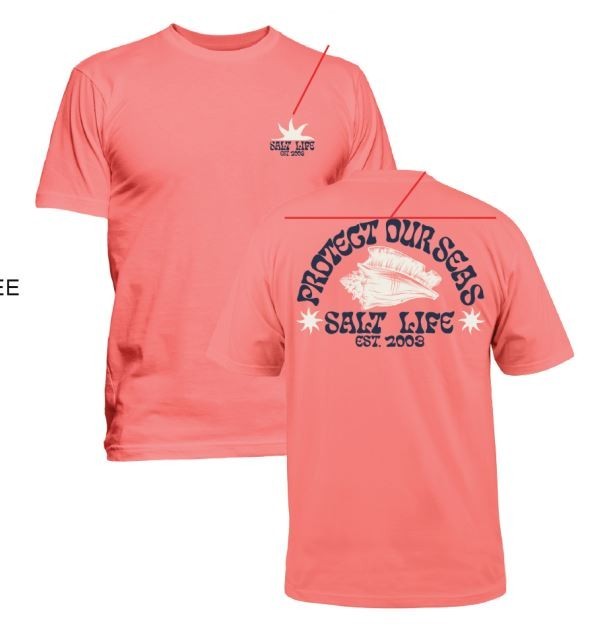 Salt Life Protect The Sea Crew 100% Coral Salty Saltlife NWT Adult Large NEW gallery