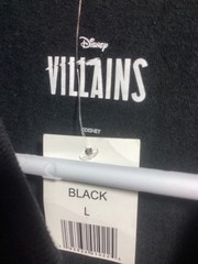 Disney Villains Black Large Cotton Blend New with Tags T Shirt T7
