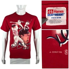 Mark McGwire Smashing The Record T Shirt Medium Red Cardinals MLB Vintage 1998