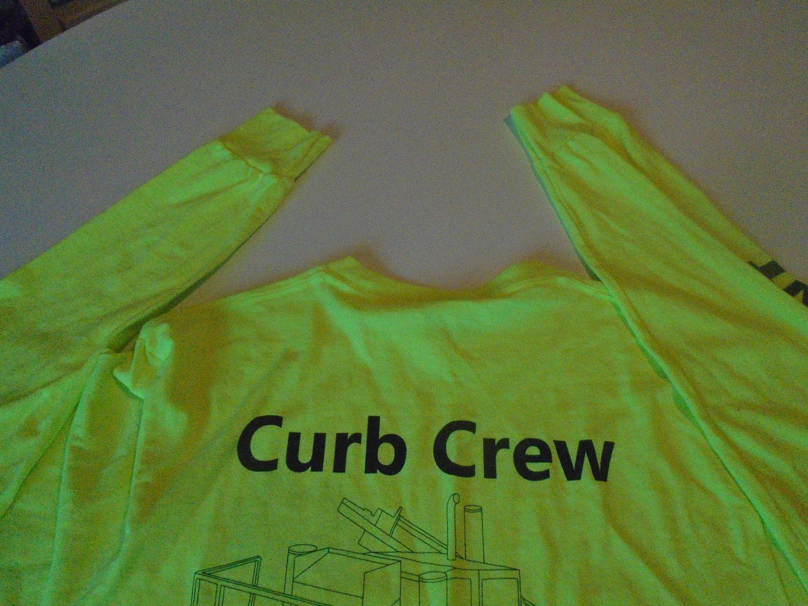 Concrete Long Sleeve T-shirt curb crew Adult Sz m power curber 5700-B yellow gallery