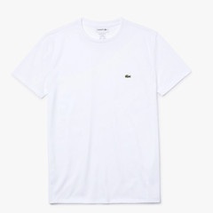 *NEW* Men Lacoste Crew Neck Pima Cotton Jersey T-shirts White (TH6709 001)