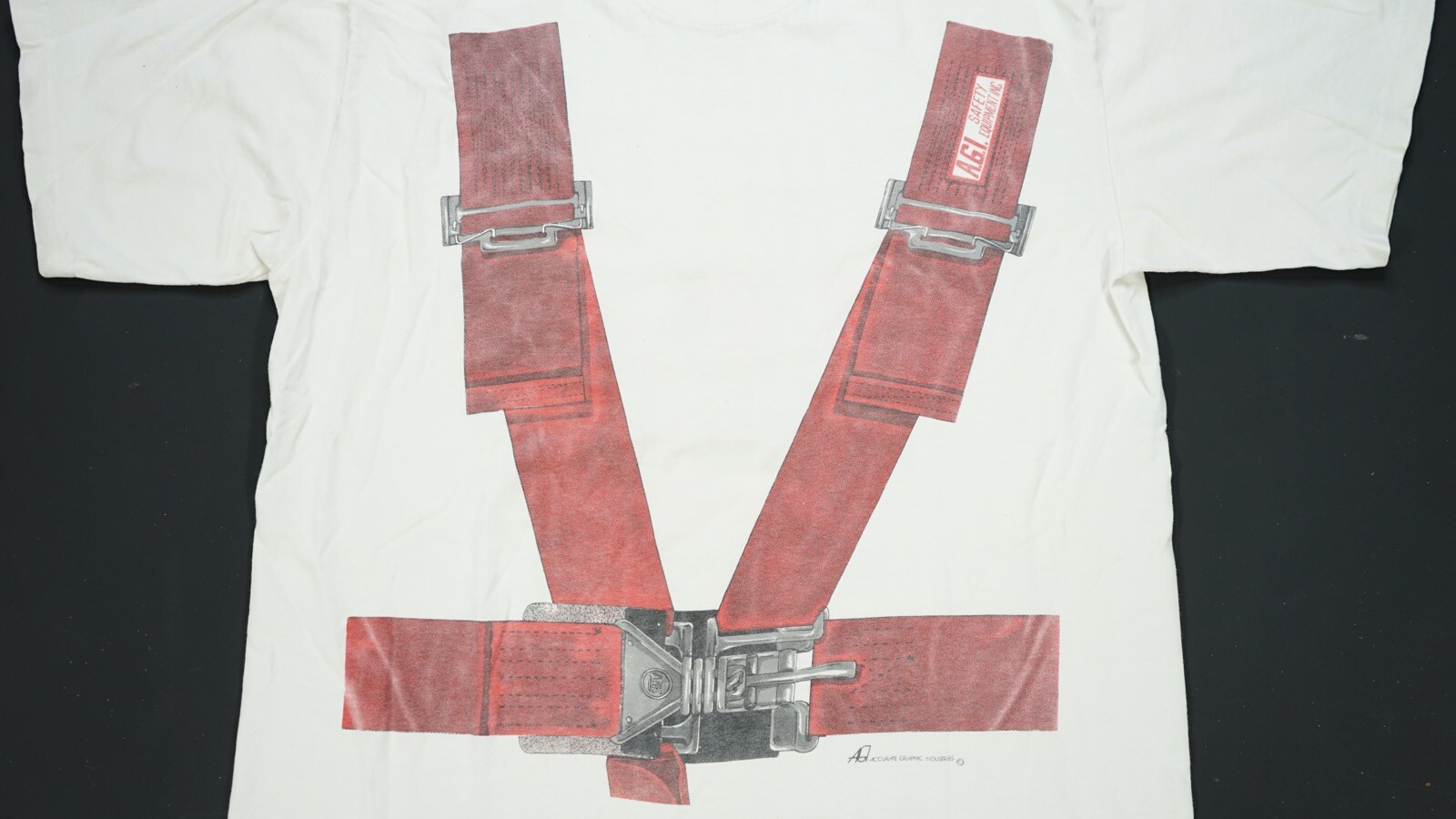 Rare VTG Accurate Graphic Industries Strap In Shut Up and Hang On T Shirt 90s XL gallery