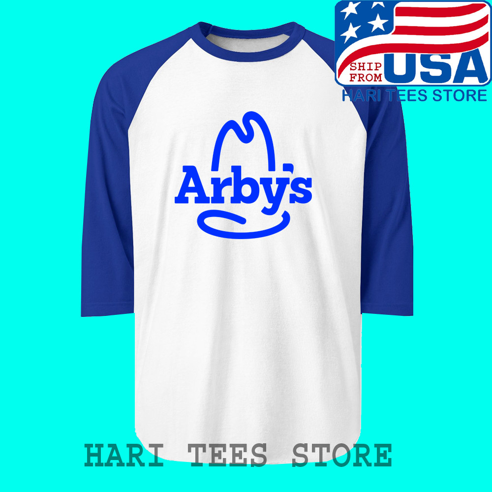 Arby's Sugar Land Texas Restaurant Men's Raglan White Blue Size S to 2XL gallery