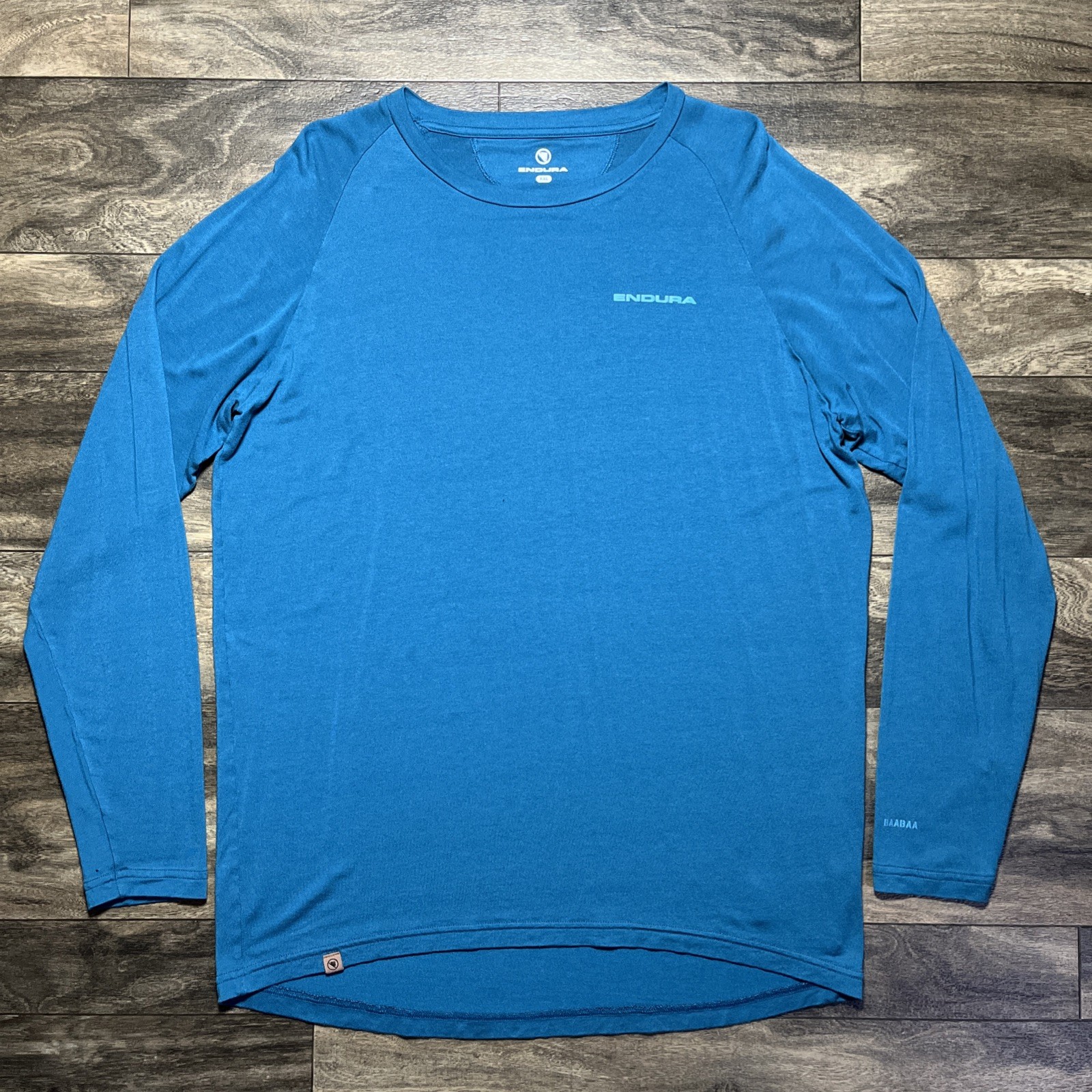 Endura BaaBaa Blend Baselayer Mens XXL Blueberry Lyocell Wool Slim LS Raglan EUC
