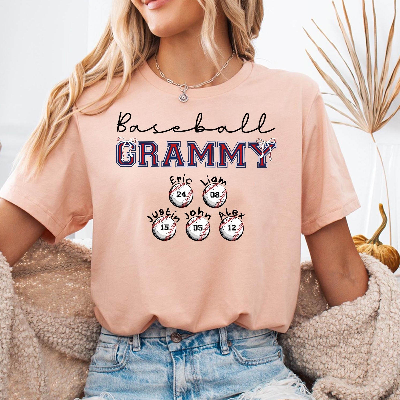 Personalized Baseball Grammy Shirt Custom Player Name Number Grandma Gift Tee gallery