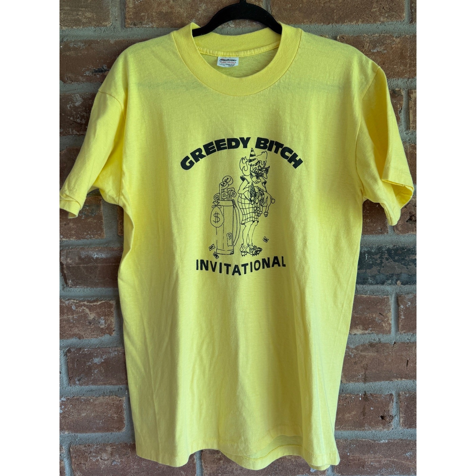 Vintage 80s Greedy Bitch Invitational Golf T Shirt Single Stitch USA Made L gallery
