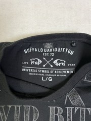 Buffalo David Bitton Men’s T Shirt Large Black Faux Leather Accent Rock Fashion