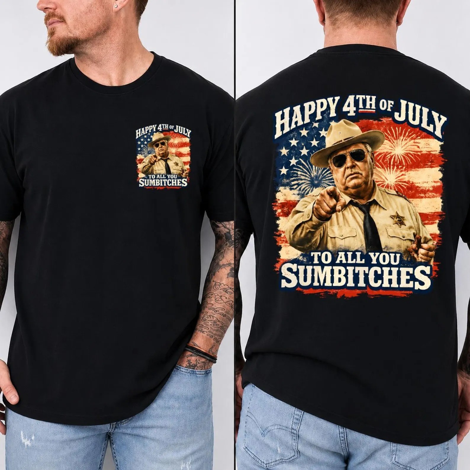 Happy 4th Of July To All You Sumbitches T-shirt, Retro Movie Tee S-5XL