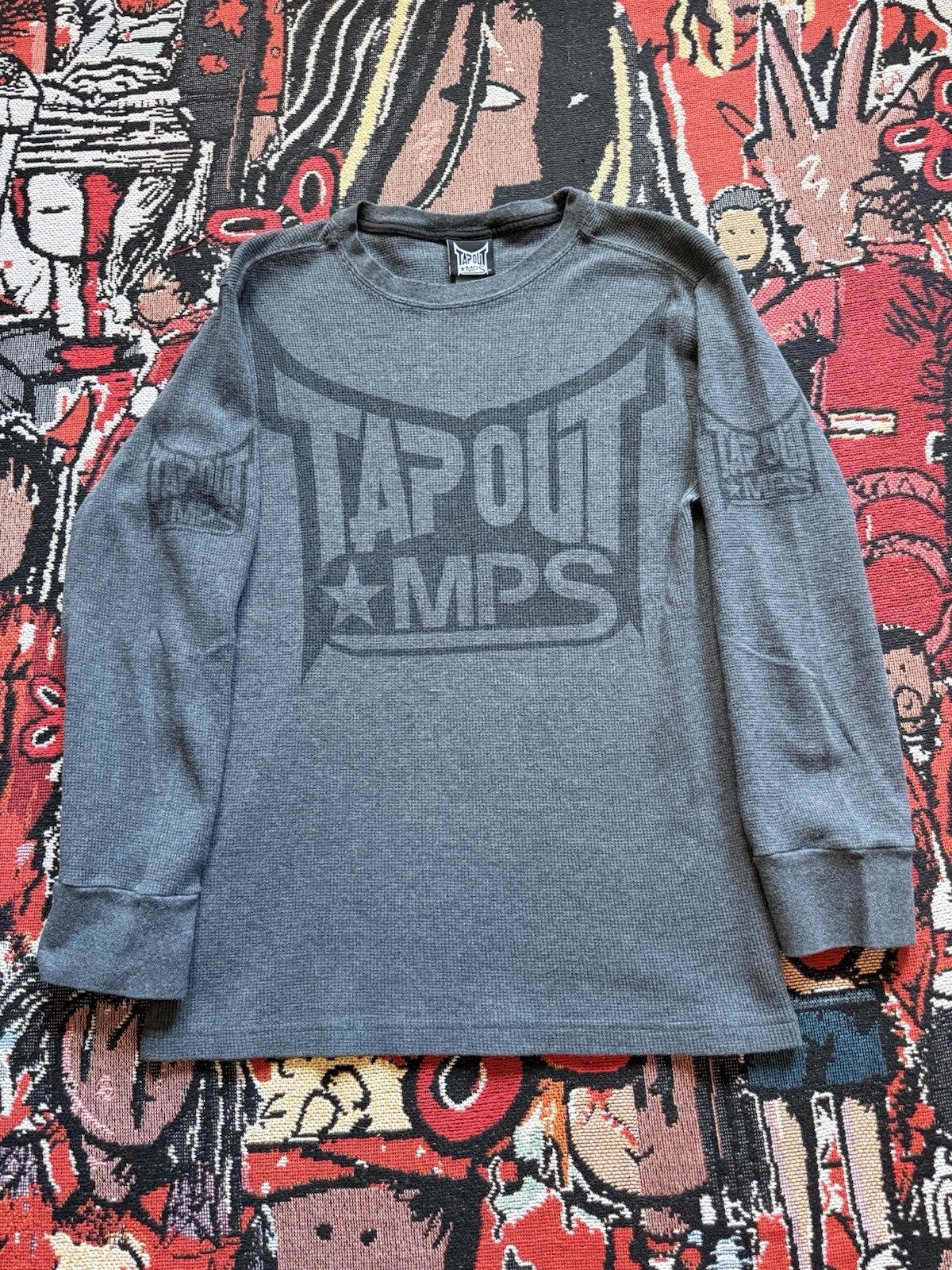 Y2K Tap out Thermal Longsleeve With Sleeve And Back Graphics Size Small