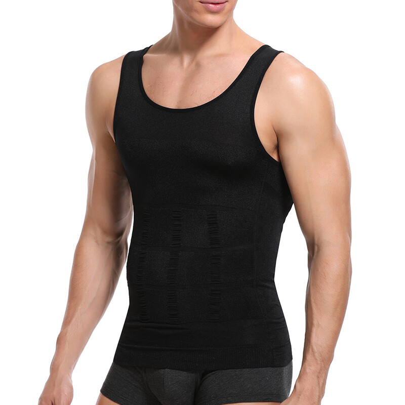Men's Slimming Body Shaper Belly Chest Gynecomastia T-Shirt Compression Tank Top gallery