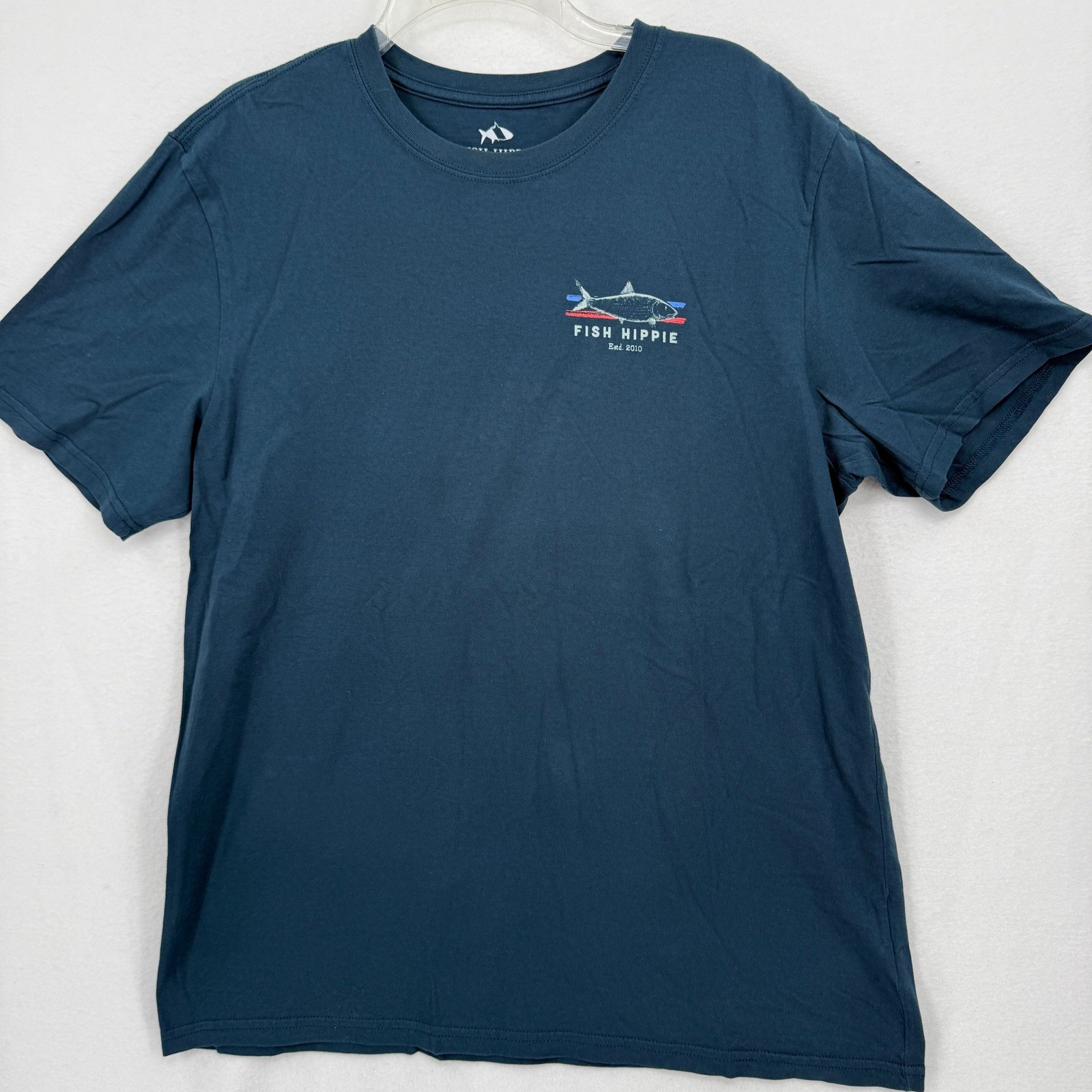 Fish Hippie T Shirt Mens Large Blue Bonefish Flats Collection Graphic Tee gallery