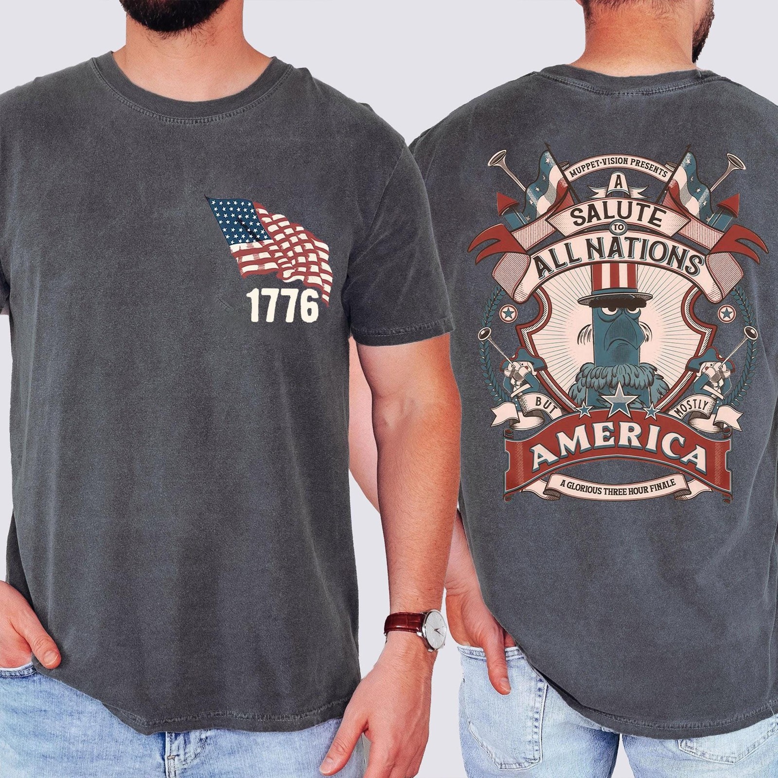 Patriotic Sam Eagle Muppets Shirt But Mostly America July 4th Disney gallery