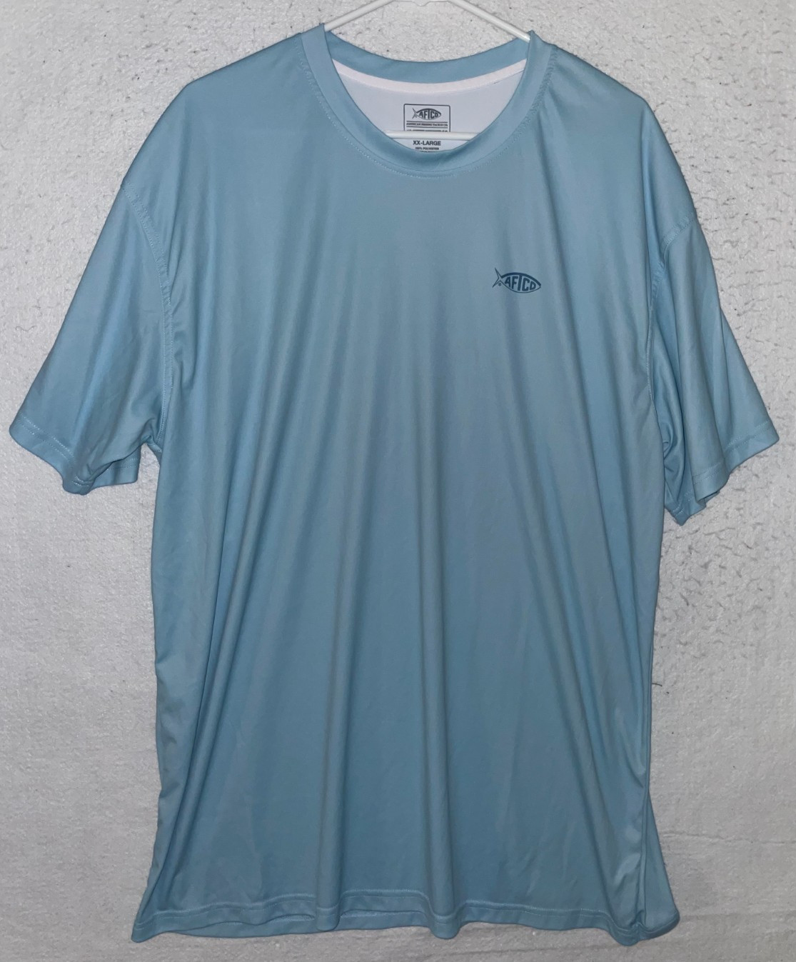 Aftco T-Shirt Mens XXL Blue Performance Stretch Fishing Graphic Freeport Marina gallery