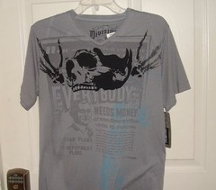 NWT DIVISION E YOUNG MENS SZ SMALL GRAY T-SHIRT SHORT SLEEVE SKULL RETAIL $50