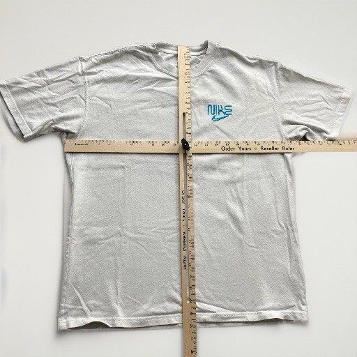 Nike Basketball Miami Exploration T-Shirt White Neon Blue Embroidered Mens M gallery
