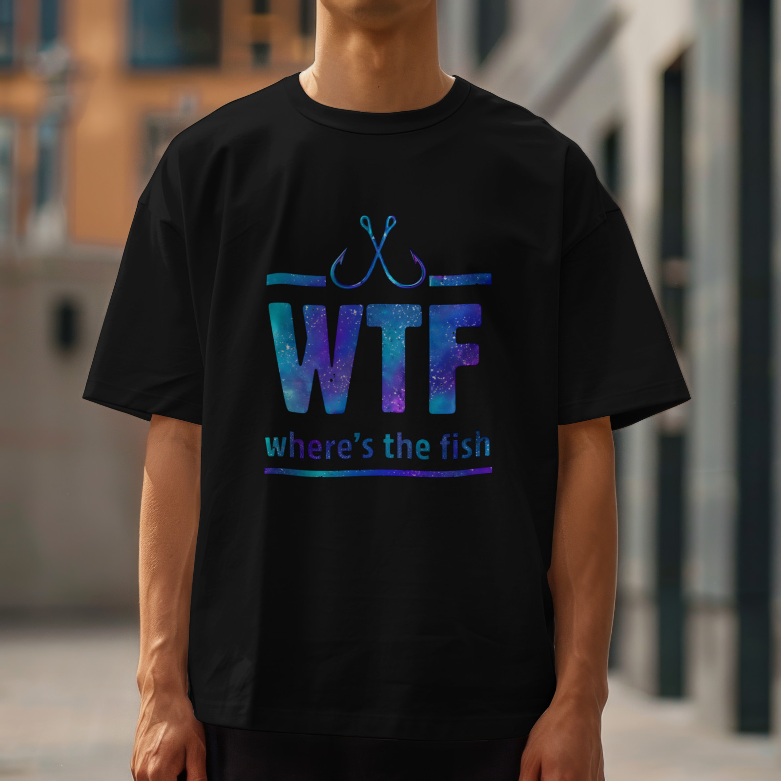 WTF Where’s the Fish Funny Fishing Shirt Angler Meme Graphic T-Shirt gallery