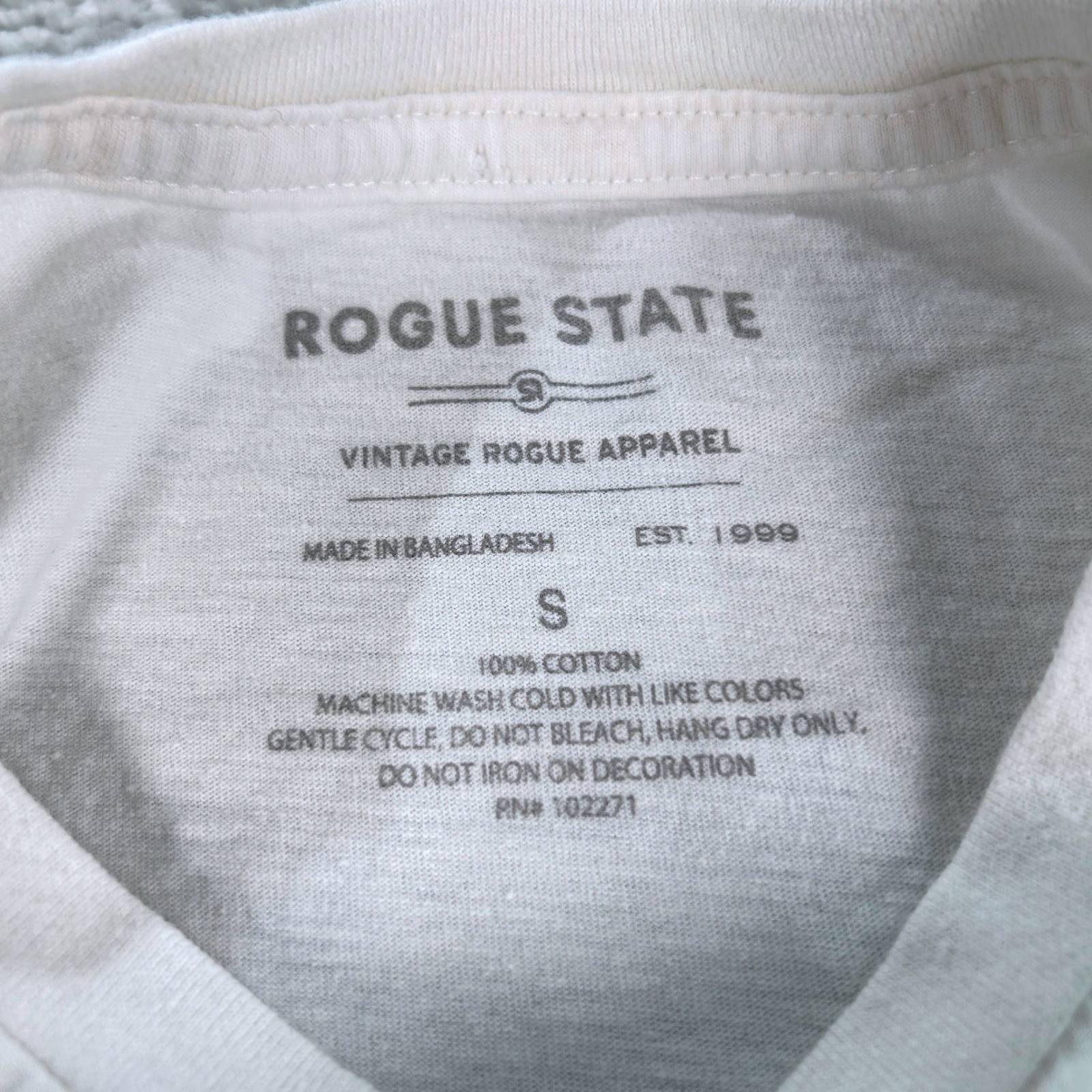 Rogue State Graphic Tee 100% Cotton Small White Photo Print Edgy Streetwear gallery