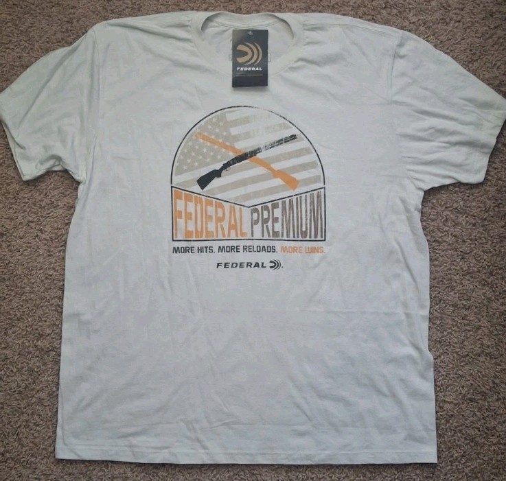 Federal Premium Ammo T Shirt Men's XL Beige Military Ammunition Hunting Outdoor gallery