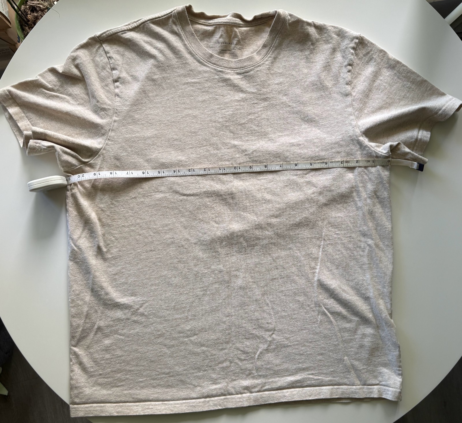 Everlane Men's Premium-Weight Crew T-Shirt - Heather Oatmeal - Size L gallery