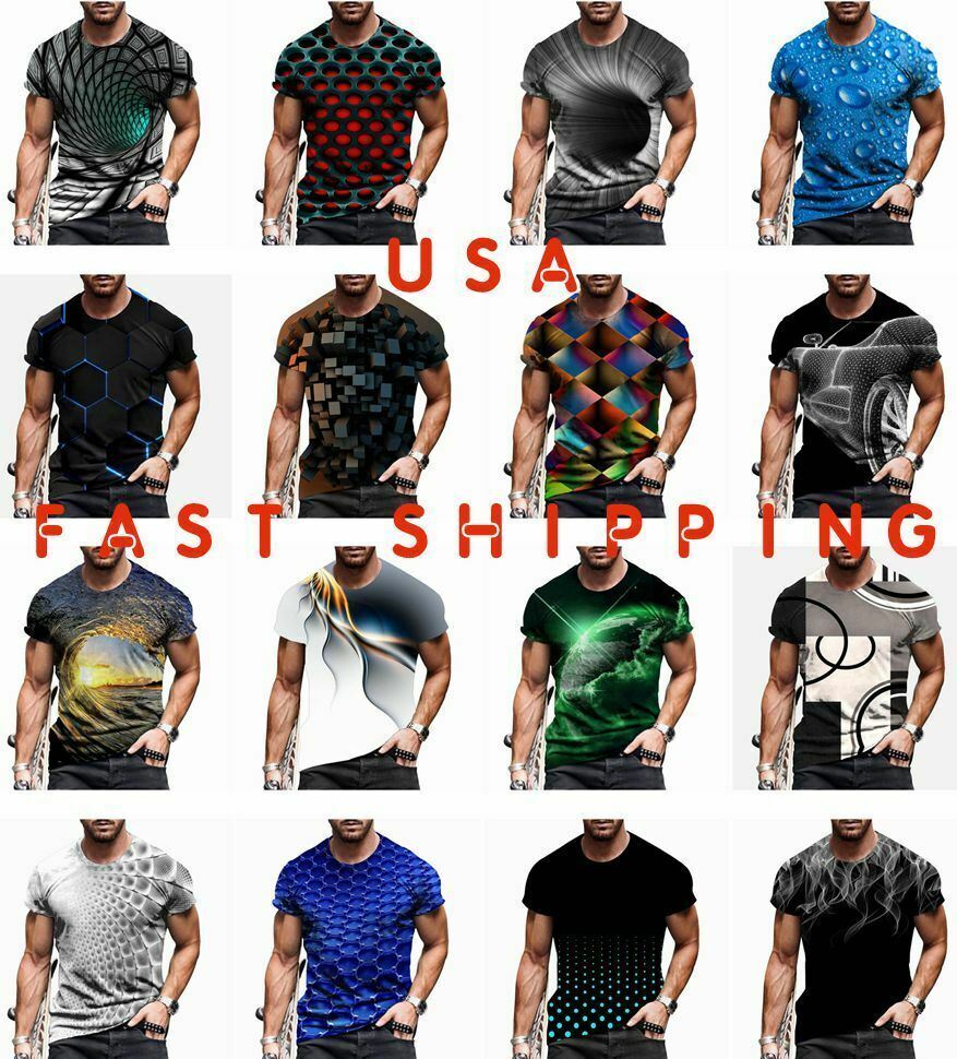 Men T Shirt Silky Fashion 3D Graphic Short Sleeve Novelty Casual Summer T-Shirt gallery
