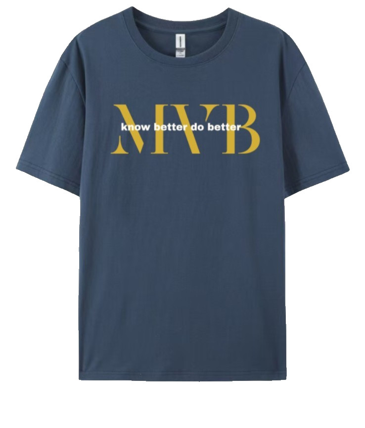 MVB more victory Navy blue Short sleeve T-shirt Men’s Graphic Tee 100% cotton