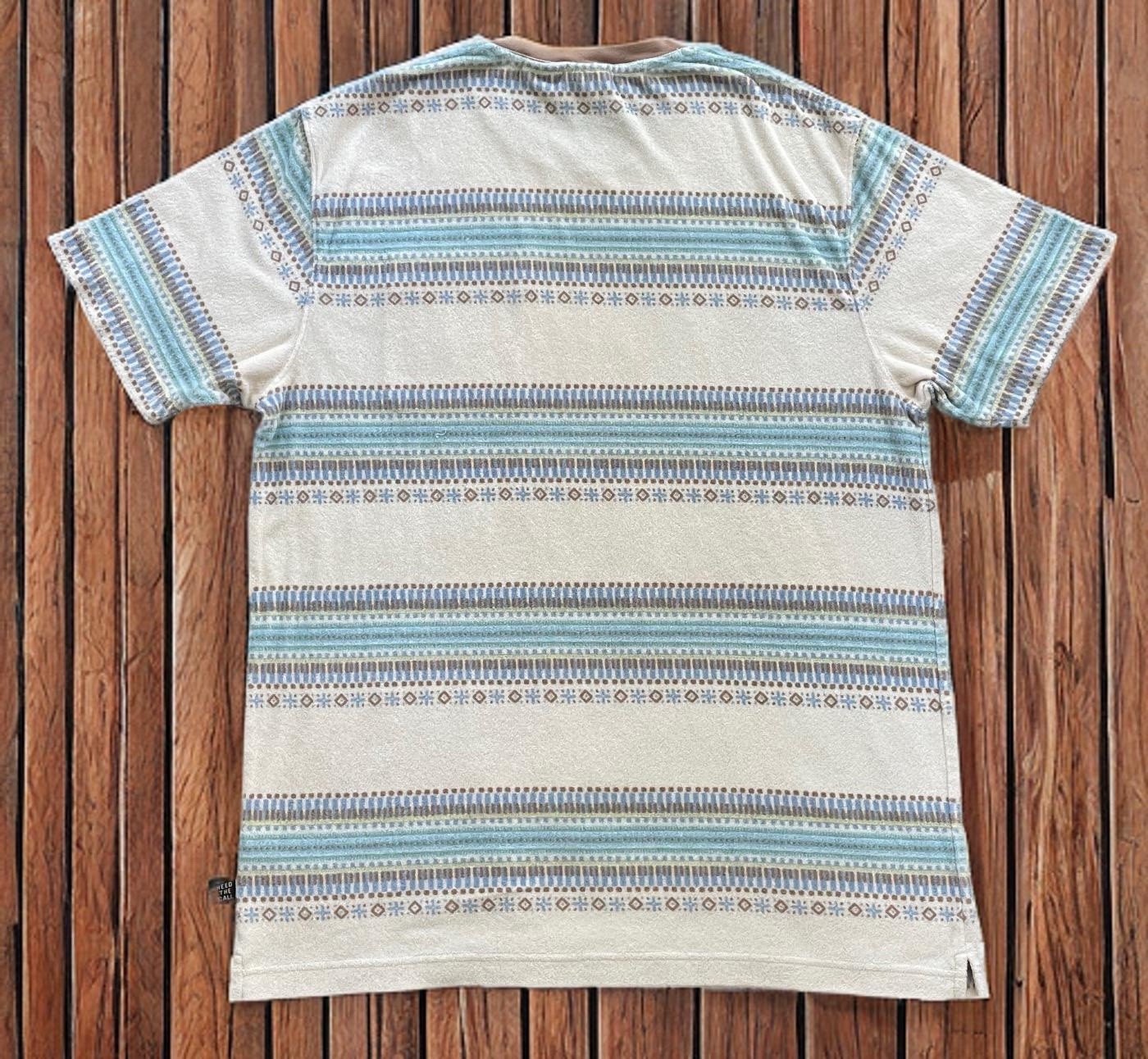Howler Bros Shirt Mens sz L Terry Cloth Pocket Tee Kuti Bone White Aztec Western gallery