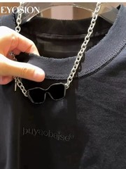 Men High Street Letter Patch Embroidered T-Shirt Rivet Heavy Weight Casual Tee