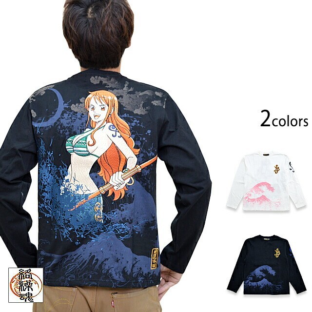 Karakuri Tamashii One Piece Nami Collaboration Japanese Long T-shirt Black XXL gallery